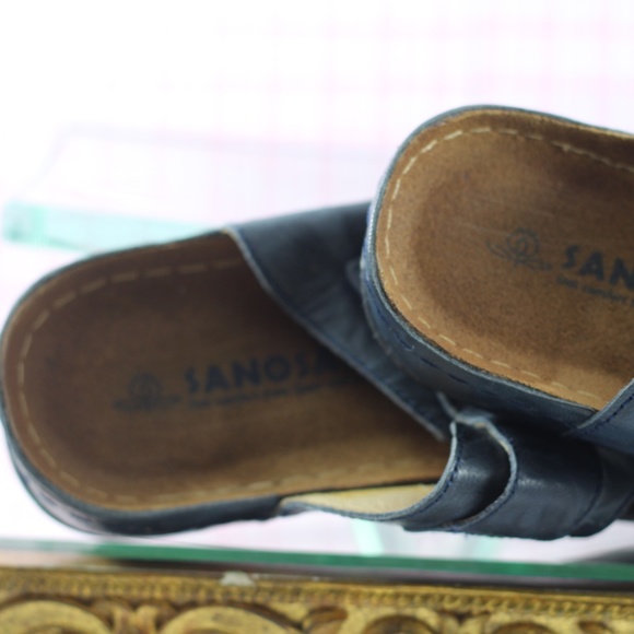 Sanosan Sandals Blue Leather Slides - Picture 16 of 16